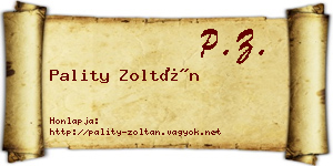 Pality Zoltán névjegykártya